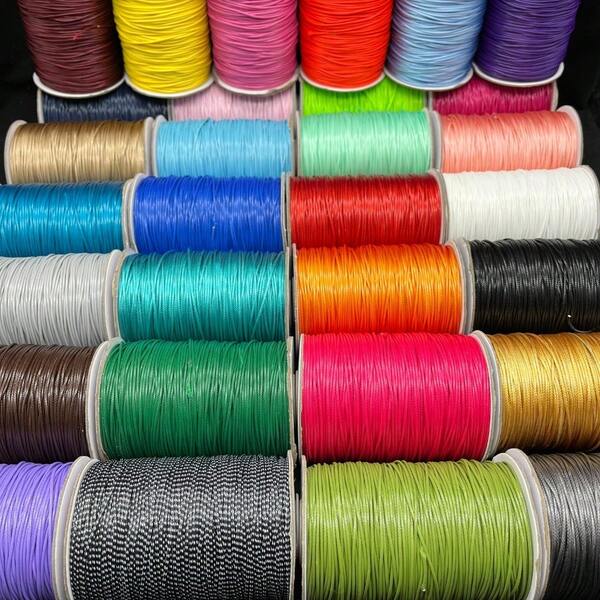 10 قطعة / 0.5 مم حبال ملونة من جلد البو للخياطة اليدوية ، للأساور والحبال المنسوجة وحلقات القلادة