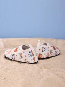 1 Pair Kids Outdoor Sport Casual Fashionable Non-Slip Breathable Cartoon Design Boys Girls Beach Sandals, Dinosaur/Unicorn Water Shoes, Yoga Shoes - White - View 3