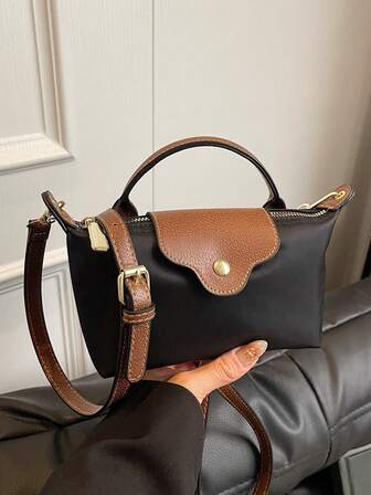 1 件女士休闲手提包，百搭纯色单肩包，波士顿风格时尚斜挎包