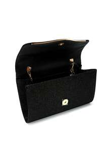 Black Large Women Clutch Purse Evening Bag Prom Handbag With Detachable Chain For Wedding Elegant - Black - View 9