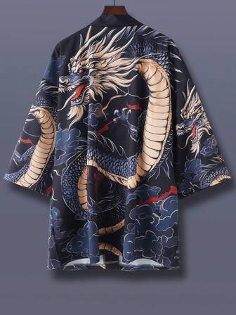 Loose Style Bohemian Kimono Cover Up, Floral Printed Casual Beach Shawl, Street Fashion Holiday Wear, Lightweight Breathable Summer Thin Outwear