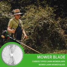 2 cuchillas para cortadora de césped de 10 pulgadas y 40 dientes, adecuadas para la mayoría de las aplicaciones de corte de cepillos, corte de cepillos densos, ortigas, espinas, mejora la eficiencia - Plateado - Ver 3