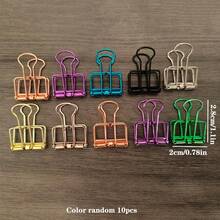 10/5个金属文件夹，空心长尾笔记本夹，办公及学校用品文件整理夹，书夹，便签夹，固定夹，文具美术夹，绘画固定夹，夹子 - 彩色 - 查看 15