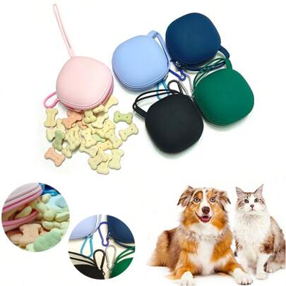 Bolsa de treinamento para cães LIGE de silicone, pulseira de uma peça, tamanho de bolso portátil em miniatura, fácil de limpar, bolsa para viagem e passeio com animais de estimação, bolsa de silicone para petiscos, bolsa portátil para treinamento de cães, bolsa para petiscos, bolsa para passear com cães