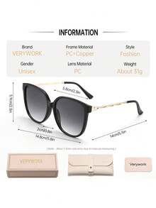Verywork 1 件春季优雅奢华优质品牌设计女士时尚眼镜，适合户外休闲活动驾驶购物高尔夫度假装时尚配饰，适合夏季海滩度假、户外、旅行 - 彩色 - 查看 5