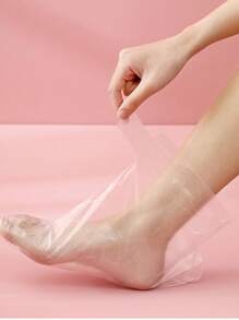 10/100/ Disposable Plastic Foot Mask, Moisturizing And Crack-Proof Foot Protector, Soft, Comfortable, Moisturizing And Transparent, Very Suitable For Daily Use With Body Cream, A Must-Have For Home Spa Travel(Random Fixed Sticker Color),Kitchen,Bathroom,Home,Household Supplies