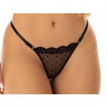 Kit 10 Calcinhas Fio Dental Sexy de Renda com Regulagem Lingerie Feminina Tanga Sensual REF-888 - Multicolorido - Visão 2