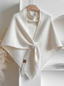 1条简约高端羊毛混纺纯色三角围巾，女士时尚百搭，空调房三角披肩保暖围脖，可搭配连衣裙