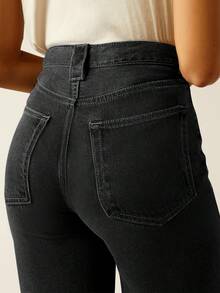 Women's Long Pocket Straight Loose Casual Versatile Jeans