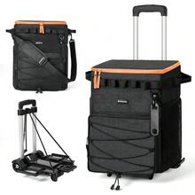 Local Delivery -  For Beach Camping Travel And Picnic 48/72 Cans Soft Cooler With Wheels And Handle Collapsible Ice Chest Rolling Coolers On Wheels - 48 cans - View 2