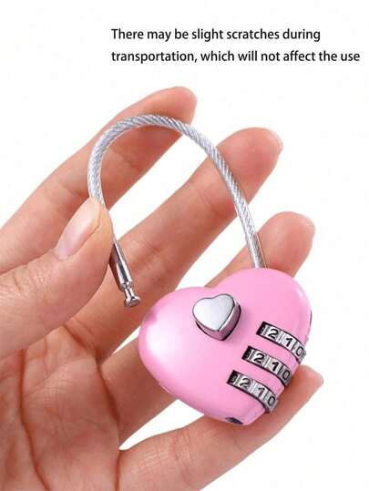 Love Shaped Password Lock, Mechanical Password Padlock, Multifunctional Heart Lock Suitcase Luggage Travel Backpack School Gym Storage Cabinet Lock For Gym Luggage Bag Zinc Alloy Heart-Shaped Couple Conjoined Lock Number Trolley Case Lock