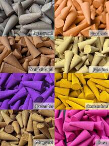 50/100pcs, Agarwood Incense Cone, Incense Tower, Home Incense, Air Purification, Meditation, Lavender, Agarwood Sandalwood, Gardenia, Jasmine, Osmanthus, Wormwood, Mixed Pack