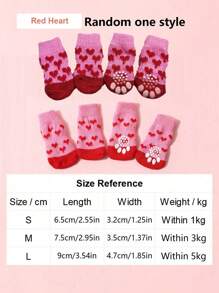 4 Stücke/Set Winterwarme Hunde Socken rutschfest Haustierschuhe Socken für kleine und mittlere Hunde, weich und atmungsaktiv, Chihuahua Teddy Welpen Fußabdeckung