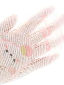 5 Pairs Kids Breathable Mesh Thin Socks, Girls Cute Rabbit Design, Spring/Summer - Multicolor - View 4