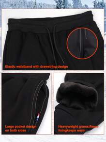 1 pezzo Pantaloni della tuta caldi, pantaloni sportivi casual da donna con vita con coulisse e tasche, adatti per jogging e fitness quotidiano, autunno e inverno