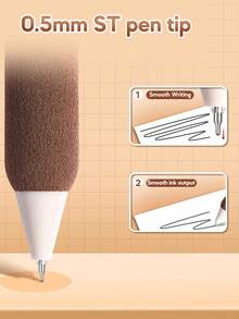 4pcs/Set Capybara, Panda & Strawberry Bear Themed Retractable Gel Pens - 0.5mm ST Nib, Stress-Relief Sponge Grip, Aesthetic & Smooth Writing For School, Office And Daily Use - Black - View 5