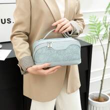 1pc Women's Large Capacity Multi-Layer Makeup Bag, Makeup Case Organizer, High-End