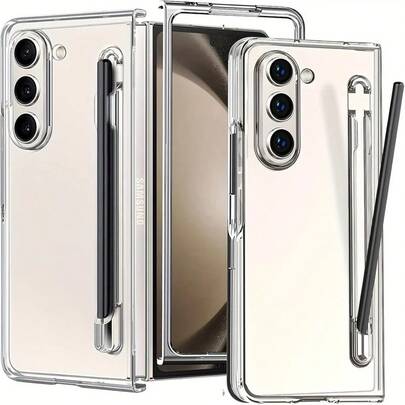 Clear High Definition Phone Protective Case With Pen Slot Compatible With Samsung Galaxy Z Fold 6Fold 5Fold 7