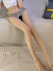 1 buc. Ciorapi de damă cu deschidere între picioare, simpli, practici și multifuncționali