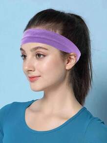 1/2/4/6/8/10pcs. Solid Color Elastic Sports Headband, Hair Band, Fitness Yoga, Anti-Sweat Headscarf, Hair Band, Hair Accessory, Multi-Color Available, Casual Casual Synthetic Fiber Sports Headband Turban Headband Sweatband