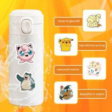 pokemon 100 szt. uroczych wodoodpornych naklejek z motywem Pokémon w opakowaniu zbiorczym - najwyższej jakości naklejki z PVC dla dzieci - idealny prezent na urodziny, świąteczne przyjęcie - urocze naklejki z motywem anime na laptopa, butelkę z wodą, dekoracje do albumu i dziennika