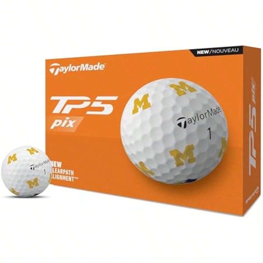 Golf 2024 TP5 PIX Michigan ONE Dozen Golf Balls - Michigan - View 1