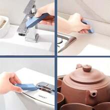 1pc Decontamination Eraser, Simple Descaling Agent, Bathroom Glass Rust Remover, Rubber Eraser, Household Kitchen Cleaning Tool Pot Scale Descaling Brush, Stainless Steel Faucet Descaling Wipe, Suitable For Home Kitchen And Bathroom Cleaning