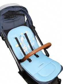 1pc Thick Cartoon Baby Stroller Seat Cushion, Abrasion-Resistant, Suitable For Daily Stroller Use