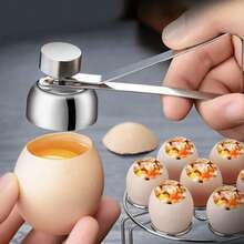 1pc Stainless Steel Egg Topper Easy Clean Eggshell Separator- Easy Egg Opener For Raw, Soft, And Hard Boiled Eggs - Kitchen Remover Tool For Eggshells Essential For Kitchen Baking - Silver - View 6