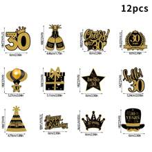 12pcs Happy 18th 30th 40th Birthday Cupcake Plugin, Party Baking Desserts And Cake Accessories