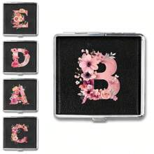 Elegante schwarze Lederkigarettenetui mit sicherer Metallverschlussklappe, strapazierfähige PU-Zigarettenaufbewahrungsbox, Reise-Zigarettenbox-Halter, tragbares Zigarrenetui, Tabakaufbewahrungsbox, Zigarrenschutz-Cover, wasserdichter Organizer, ideal als hochwertige Feiertagsgeschenk, mit Initialen-/Buchstabenmuster