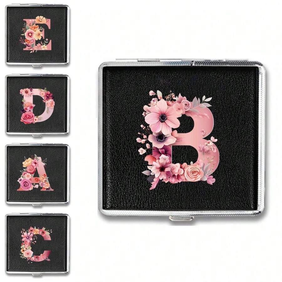 Elegante schwarze Lederkigarettenetui mit sicherer Metallverschlussklappe, strapazierfähige PU-Zigarettenaufbewahrungsbox, Reise-Zigarettenbox-Halter, tragbares Zigarrenetui, Tabakaufbewahrungsbox, Zigarrenschutz-Cover, wasserdichter Organizer, ideal als hochwertige Feiertagsgeschenk, mit Initialen-/Buchstabenmuster