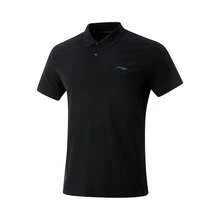 LI-NING 李宁夏季健身训练速干吸湿男士运动Polo衫 APLV037 - 黑色 - 查看 1