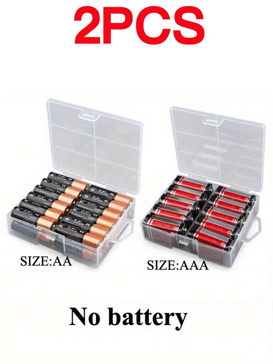 1/2 hộp đựng pin trong suốt, có thể chứa 24 pin AA hoặc 24 pin AAA, trong suốt và - Nhiều màu - Xem 1