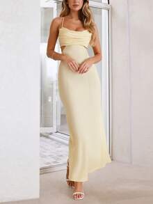 A New Summer Dress With Solid Hollowed-Out Designs And Halters