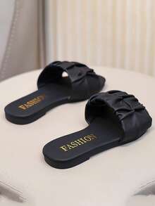 Children Fashion Outdoor Sandals Summer Square Toe Flat Shoes Strap Sandals New Style Girls Shoes Stylish Beach Slippers - Black - View 5