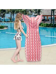 1pc Inflatable Mermaid Pool Float, PVC Adult Floating Bed Inflatable Swimming Lounge Chair, Suitable For Beach, Swimming Pool, Water Party Use In Summer - Multicolor - View 4