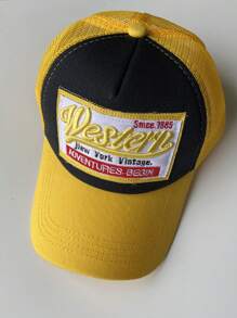 1pc Unisex Embroidered Baseball Cap, Mesh Back Snapback Hat, Sun Protection, Casual Wear For Driving, Fishing, Hiking, Cycling, Outdoor, Daily Life