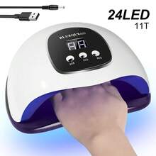 LIMEGIRL 24 Bead Portable Gel UV LED Nail Light For Nail Art And Foot Therapy, Gel Nail UV Lights, Salon Curing Lamp, 3 Gear Timing Mode Smart Sensor - White - View 10