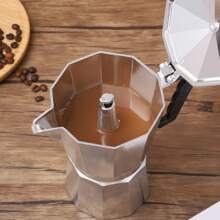 1 pieza Cafetera Moka de aluminio con válvula única, cafetera para hacer espresso, se puede calentar directamente, ideal para relajarse al aire libre, tomar un café de vuelta al colegio