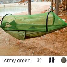 Outdoor Double Mosquito Net Hammock, Anti-Tipping, Breathable, Quick-Open, Camping Supplies