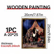 1 pezzo Vivace scena mediorientale su cartello in legno incorniciato, poster decorativo opzionale per cornice, decorazione ispirazionale per soggiorno e camera da letto, decorazione stile fattoria, opera d'arte moderna su tela - Multicolore - Visualizzare 2