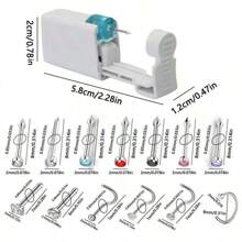 2 pezzi Kit di perforazione nasale monouso con piercing nasali incorporati - Kit di autoperforazione nasale con 6 pezzi di anelli per piercing al naso