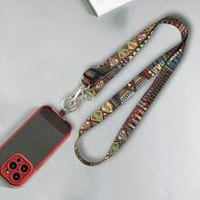 1 Set Bohemian Style Wide Phone Lanyard, Long Detachable Crossbody Strap For Women, High-End Phone Case Hanging Chain