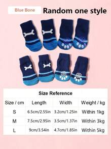 4 Stücke/Set Winterwarme Hunde Socken rutschfest Haustierschuhe Socken für kleine und mittlere Hunde, weich und atmungsaktiv, Chihuahua Teddy Welpen Fußabdeckung