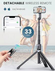 Selfie Stick Tripod With Remote, Extendable 360 ° Rotatable Selfie Stick, 41.Phone Tripod Stand Cell Phone Filming Compatible With Android Smartphone