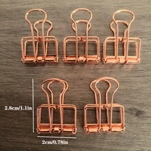 10/5个金属文件夹，空心长尾笔记本夹，办公及学校用品文件整理夹，书夹，便签夹，固定夹，文具美术夹，绘画固定夹，夹子 - 彩色 - 查看 14