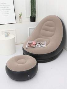 Nuevo sofá de felpa inflable para personas perezosas, sofá cama plegable con reposapiés, silla reclinable conveniente para exteriores