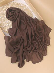 1条高品质纯色柔软透气粘胶纤维头巾，适合日常搭配长袍或连衣裙佩戴