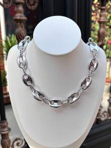 1 pieza Collar ajustable de metal chapado en oro de 18k con estilo punk, diseño de grano de café y nariz de cerdo, de uso unisex para el uso diario